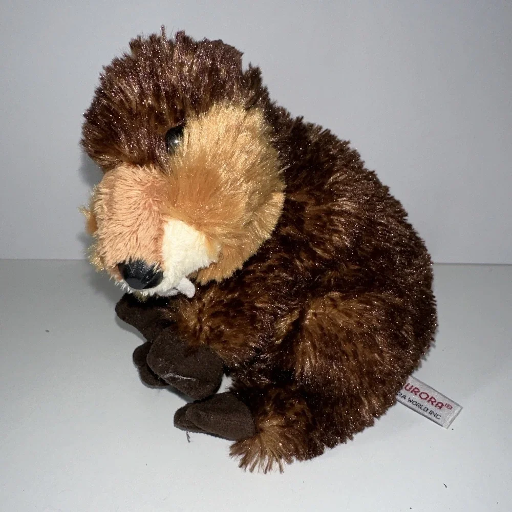 Set Of‎ 2 - Aurora Flopsies Collection BEAVER Soft & Cuddly Plush Stuffed Animal